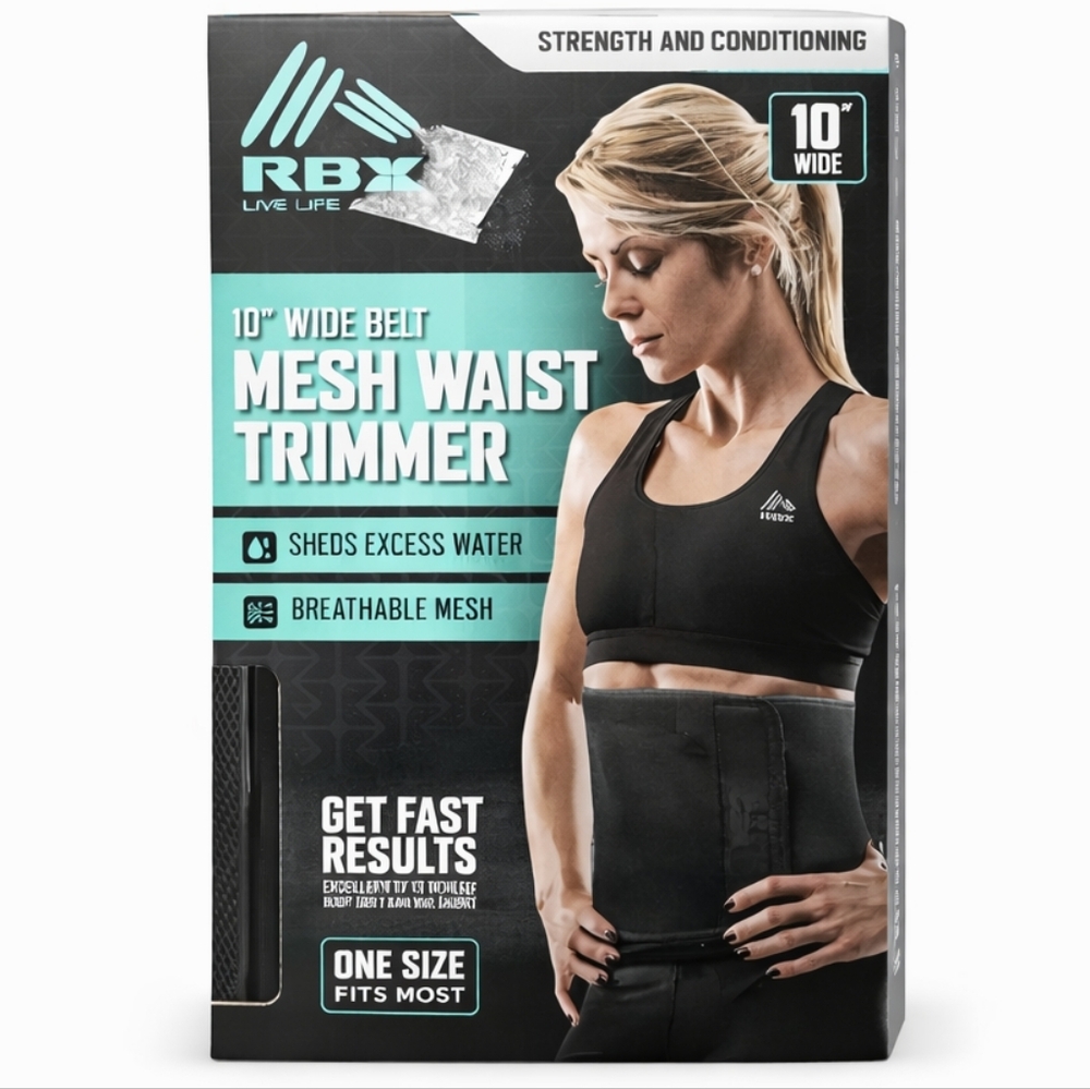 RBX Black Waist Trimmer with Breathable Mesh NIB